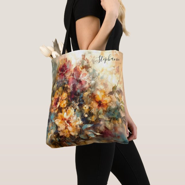 Custom Floral Watercolor Art Tasche (Von Nahem)