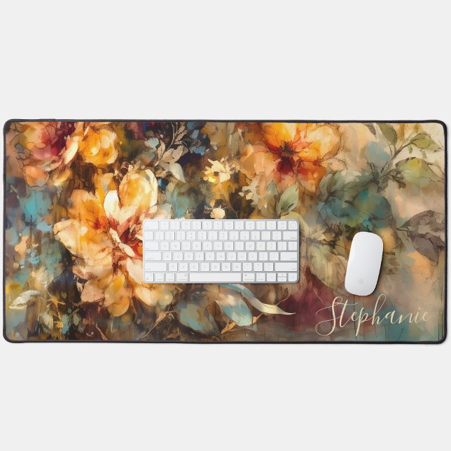 Custom Floral Watercolor Bloom Schreibtischunterlage (Von Creator hochgeladen)