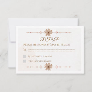 Custom Floral Wedding RSVP Card Karte