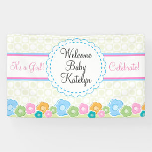 Custom Flower Garden Girl Baby Shooting Banner
