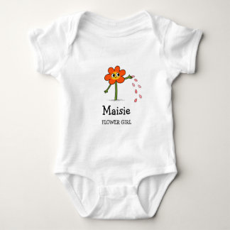  Custom Flower Girl Name Quirky Cute Whimsical Baby Strampler