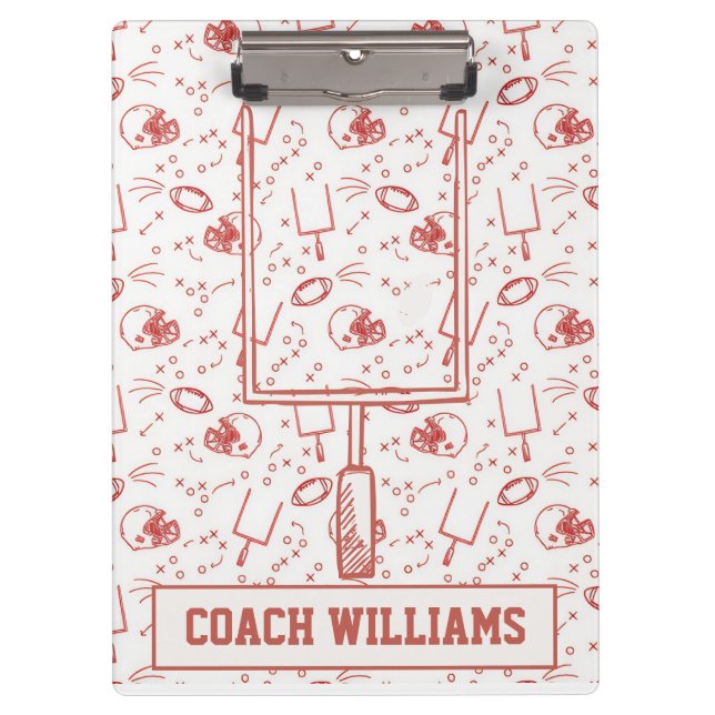 Custom Football Coach Clipboard Illustriert Sports Klemmbrett (Vorderseite)
