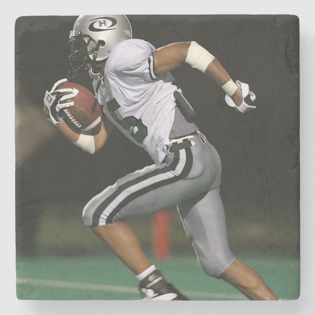 Custom Football Foto Sports Steinuntersetzer (Vorderseite)