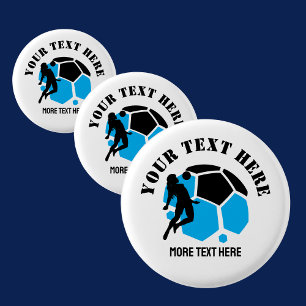 Custom Football Girl Kind Fußball Geburtstagsparty Button