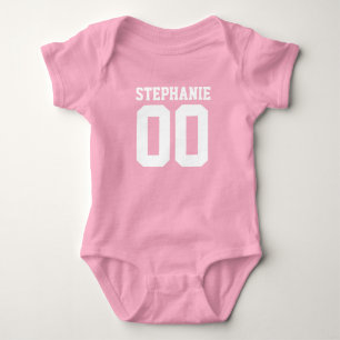 Custom Football Jersey Baby Girl Personalisierter  Strampler