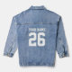 Custom Football Jersey Nummer Damen Jeans Jacke (Back)