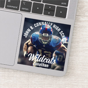 Custom Football Player Foto High School Notebook Aufkleber