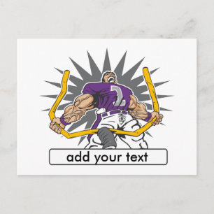 Custom Football Player Lila Postkarte