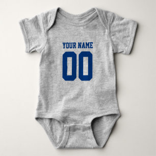 Custom Football sports Jersey Nummer Baby Bodysuit Strampler
