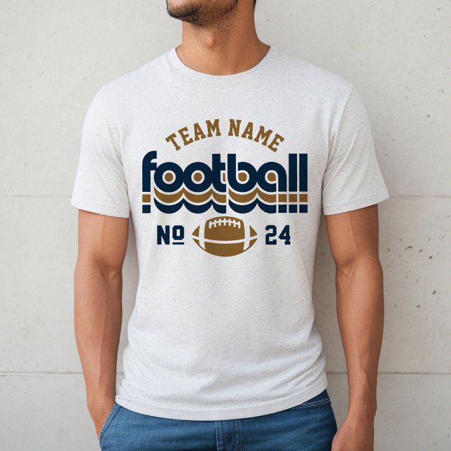 Custom Football Team Blue and Brown Men's Tri-Blend Shirt (Von Creator hochgeladen)
