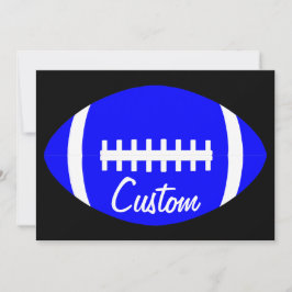 Custom Football Team Name Blue Football Stationary Mitteilungskarte