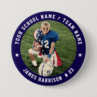 Custom Football Team Photo Button