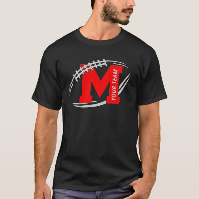 Custom Football Team Shirt Letter M Football Schnü (Vorderseite)