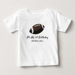 Custom Football Thema Erstes Jahr Geburtstag 1 Jah Baby T-shirt