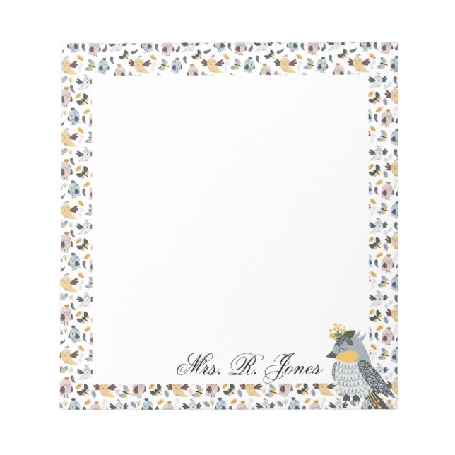 Custom For The Birds Notizblock (Vorderseite)