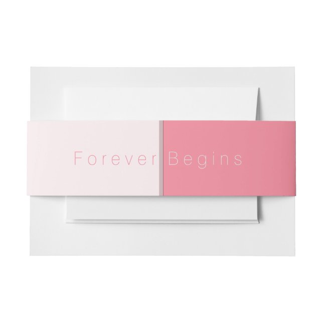 Custom Forever beginnt Rose Rosa Hochzeit Einladungsbanderole (Vorderseite Beispiel)