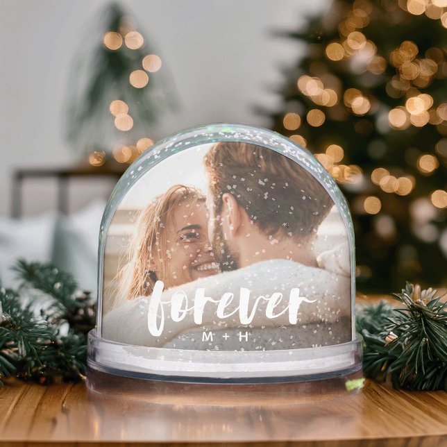 Custom Forever Foto Snow Globe mit Initialen Schneekugeln (Von Creator hochgeladen)