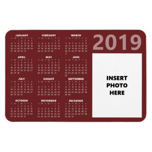 Custom Foto 2019 Calendar Magnet - Burgund