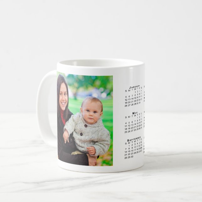 Custom Foto 2025 Kalender Kaffee Tasse (Vorderseite Links)