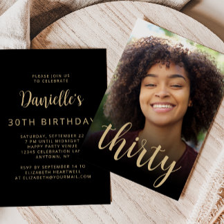 Custom Foto 30. Geburtstag Party Einladung
