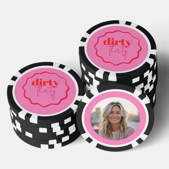 Custom Foto 30. Geburtstag Poker Chip Dirty 30 (Stapel)