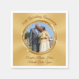 Custom Foto 50 Jahre Jubiläum Getränke Napkins Serviette