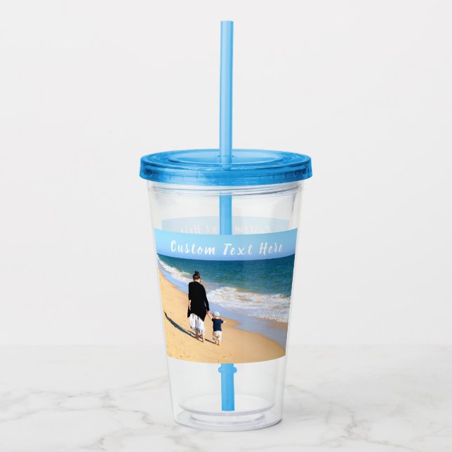 Custom Foto Acrylic Tumbler Ihre Fotos und Text Acryltrinkbecher (Vorderseite)
