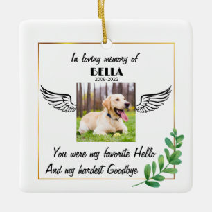 Custom Foto Angel Dog Memorial Gefälliges Beileid Keramikornament