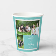 Custom Foto Aquamarin Blue and White Wedding