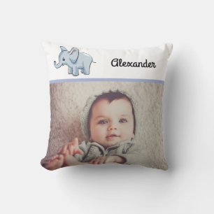 Custom Foto Baby Blue Elephant Kissen