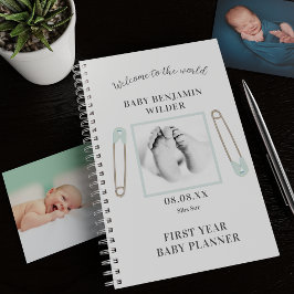 Custom Foto Baby Boy Blue First Year Planner Planer