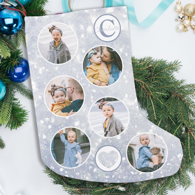 Custom Foto Baby Silver Kleiner Weihnachtsstrumpf (Von Creator hochgeladen)