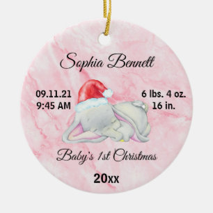 Custom Foto Baby's Girl First Christmas 2021 Keramik Ornament