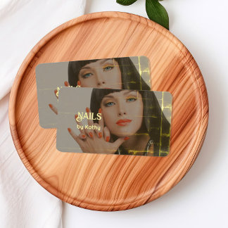 Custom Foto Background Nail Tech Visitenkarte