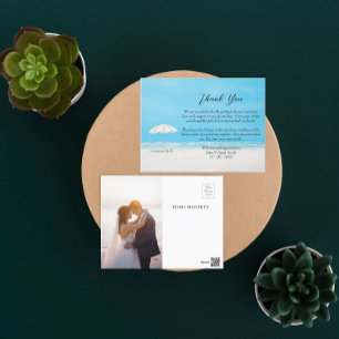 Custom Foto Beach Wedding Vielen Dank Postkarte