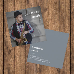 Custom Foto Beruflich Musician Minimal Quadratische Visitenkarte