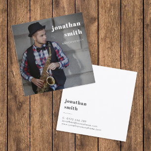 Custom Foto Beruflich Musician Minimal Quadratische Visitenkarte