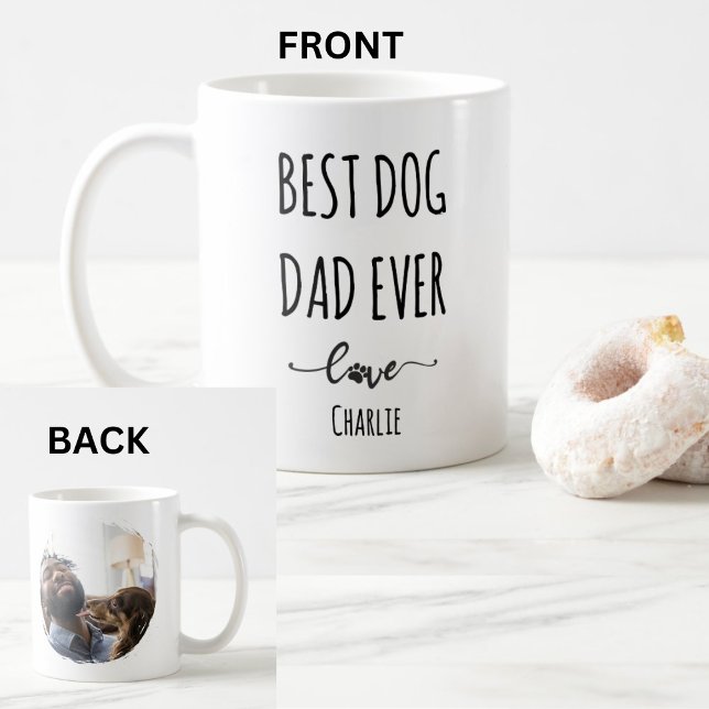 Custom Foto Best dog Dad Kaffeetasse (Von Creator hochgeladen)
