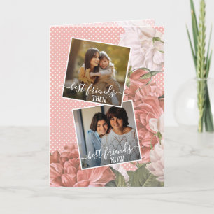 Custom Foto Best Friends Zitat Frühling Rosa Blüte Karte
