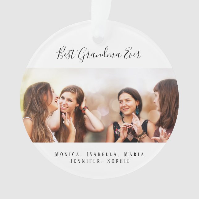 Custom Foto Best Oma Ever Enkel Ornament (Vorderseite)