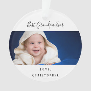 Custom Foto Best Opa Ever Baby Ornament