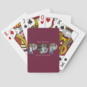 Custom Foto "Best Pop Ever" Burgund modern Spielkarten