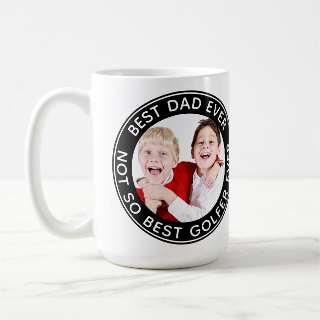 Custom Foto Best Vater Ewiger Schwarz-weiß Kaffeetasse (Links)