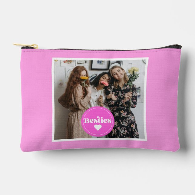 Custom Foto beste Freunde rosa niedliche Beutel Be (Vorderseite)