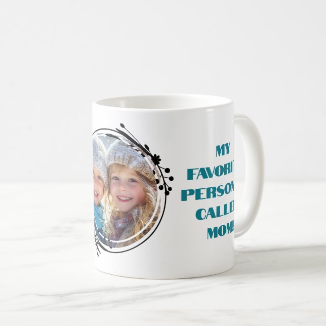 Custom Foto Beste Mutter je Tag Mütter Kaffeetasse (VorderseiteRechts)