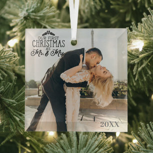 Custom Foto Beveled Glass Weihnachtsschmuck