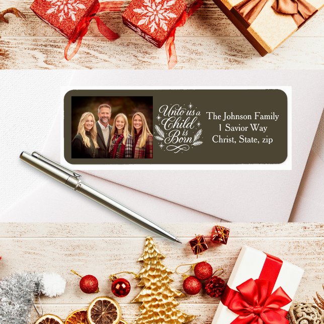 Custom Foto Bible Verse Weihnachtsmarken (Custom Photo Bible Verse Christmas Labels)