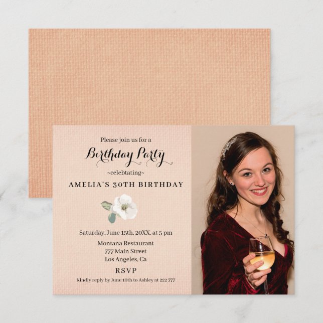 Custom Foto Birthday Einladung (Vorne/Hinten)