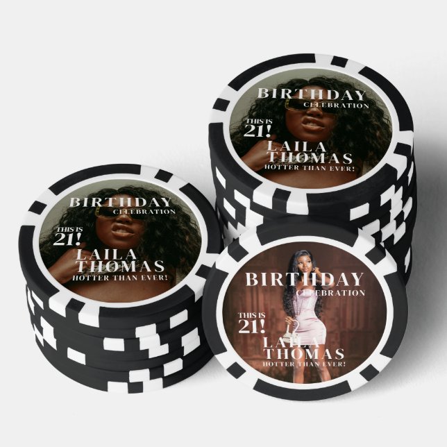 Custom Foto Birthday Party Magazine Cover Pokerchips (Stapel)