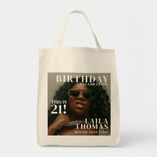 Custom Foto Birthday Party Magazine Cover Tragetasche